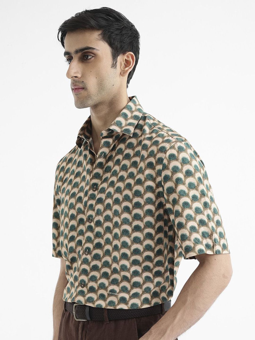 RARE RABBIT Men Printed Tokai Regular Fit Opaque Shirt