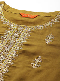 Indo Era Women Ethnic Motifs Embroidered Regular Sequinned Kurta with Trousers & Dupatta