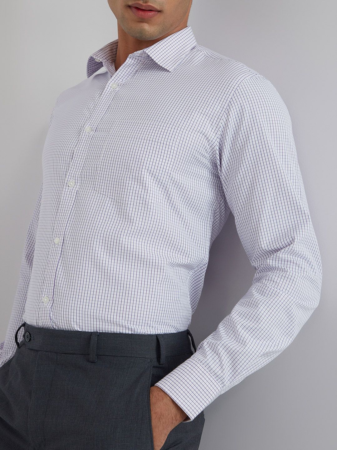 Park Avenue Slim Fit Checked Formal Shirt