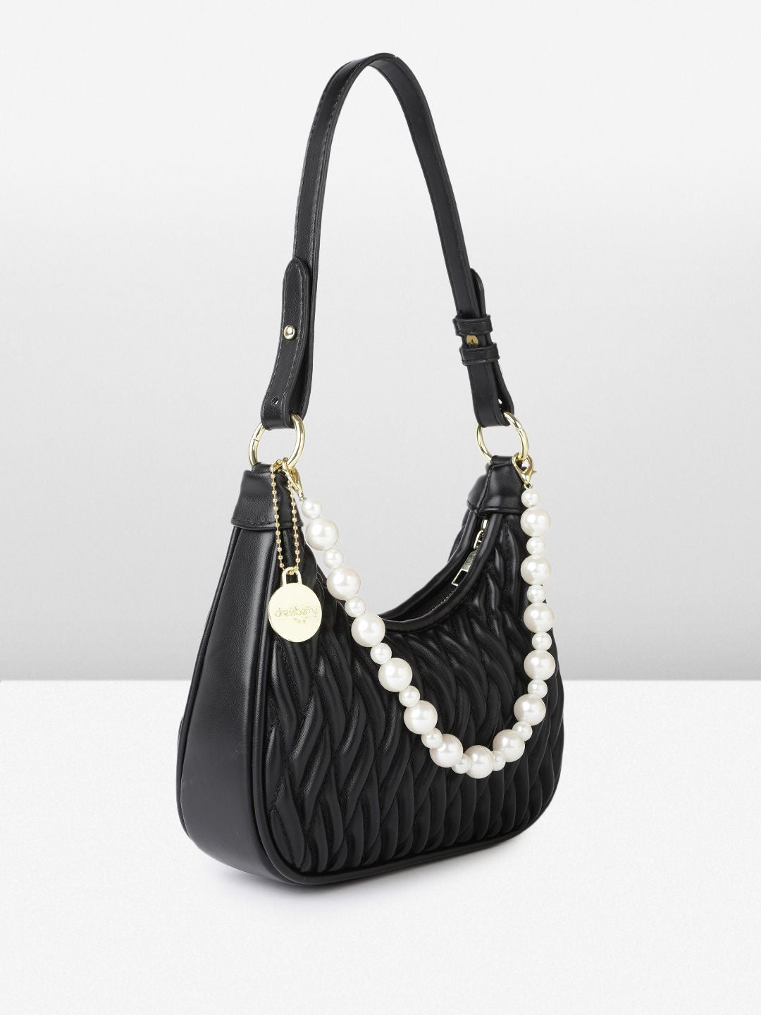 DressBerry Structured Quilted Hobo Bag