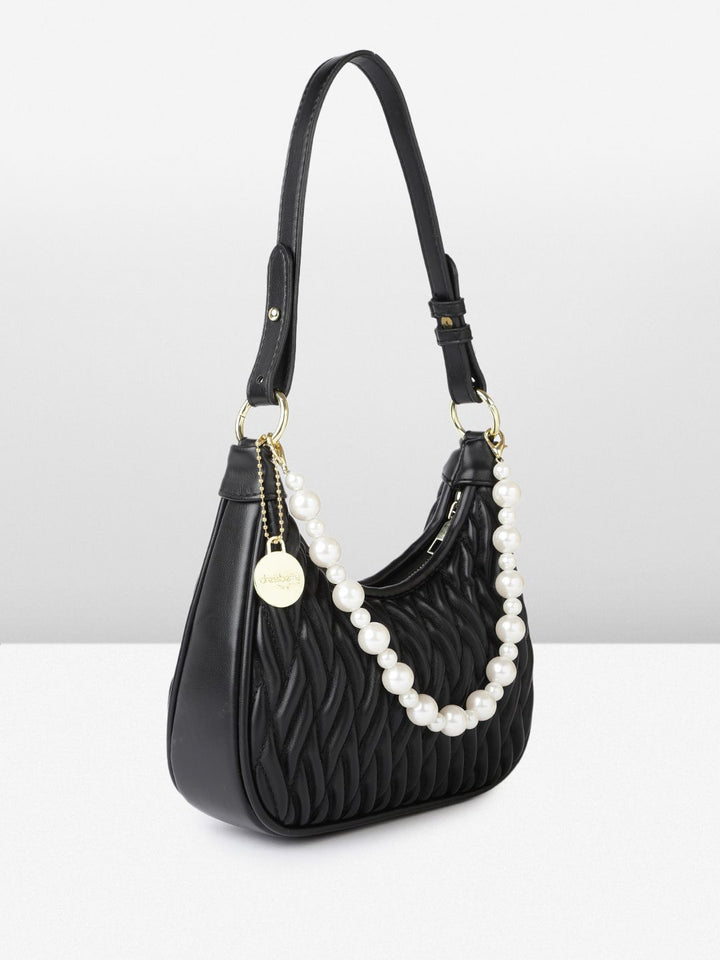 DressBerry Structured Quilted Hobo Bag