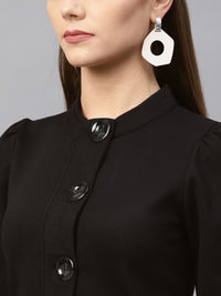 SASSAFRAS Women Black Solid Tailored Jacket