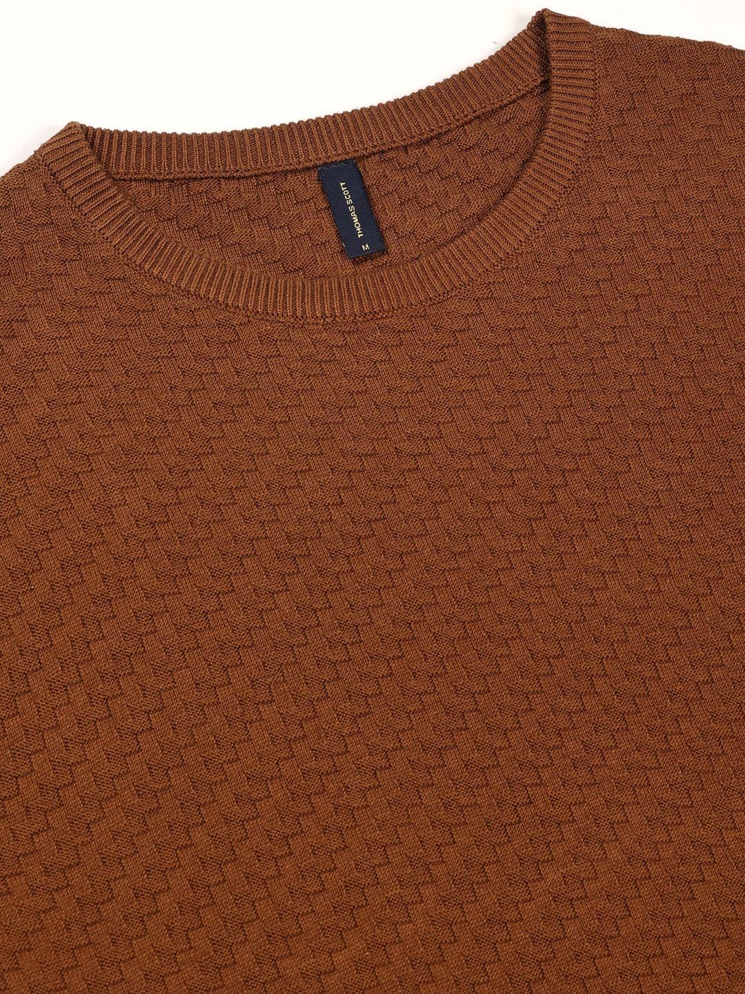 Thomas Scott Men Knit Textured Round Neck T-shirt