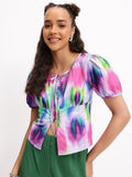 Dressberry Multicoloured Tie-Dye Shirt Style Top