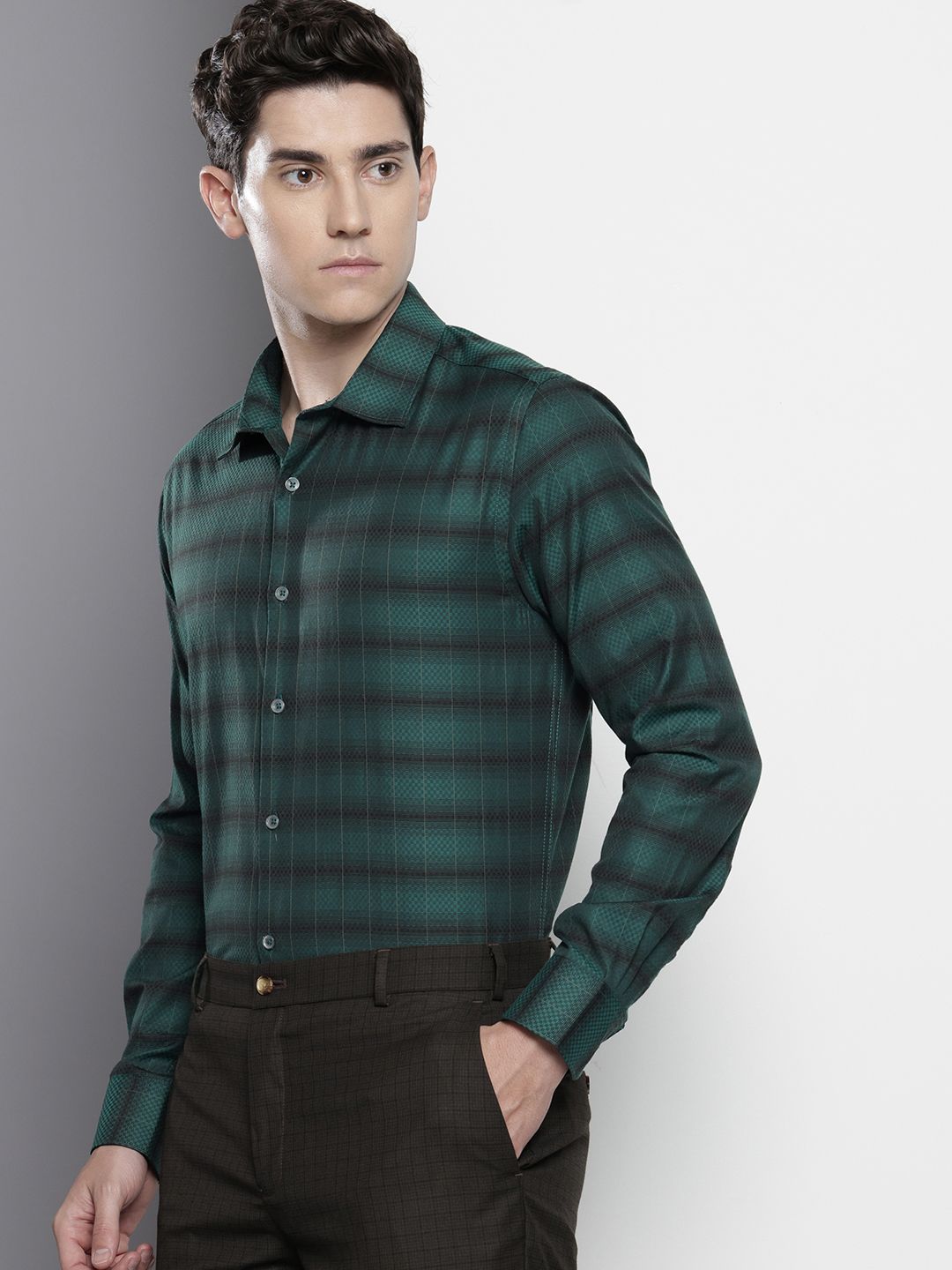 The Indian Garage Co. X Luxe Slim Fit Checked Formal Shirt