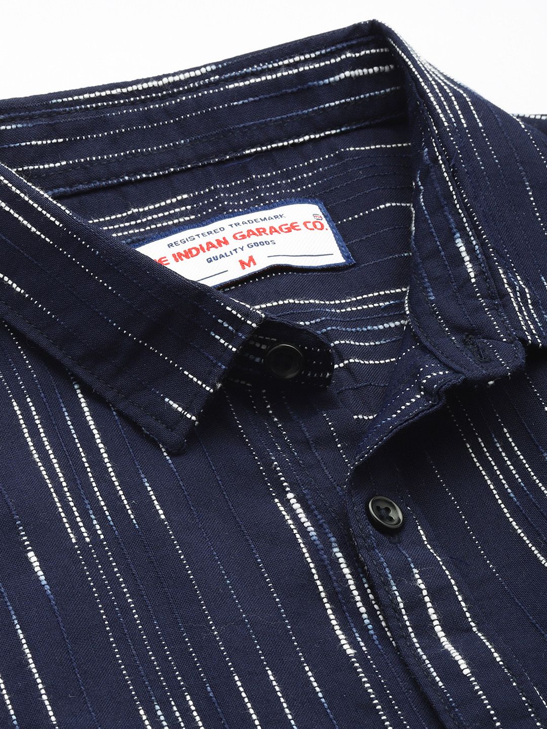 The Indian Garage Co Textured Striped Slim Fit Casual Shirt