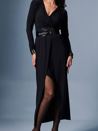 AND Long Sleeves Wrap Maxi Dress