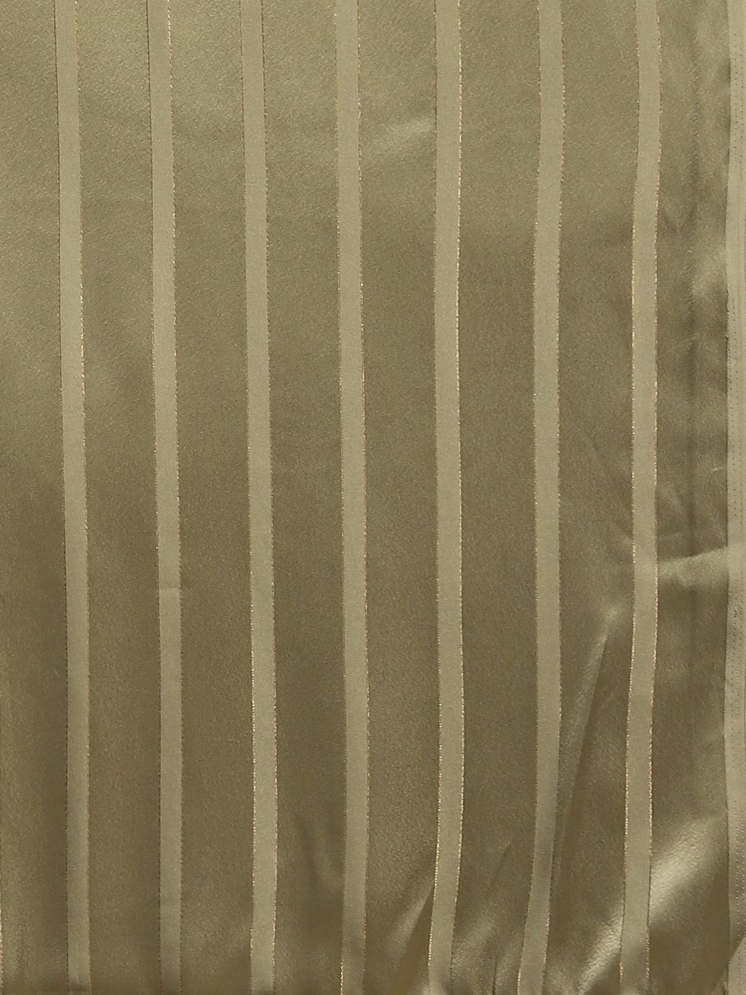 Saree mall Olive Green Satin Striped Saree