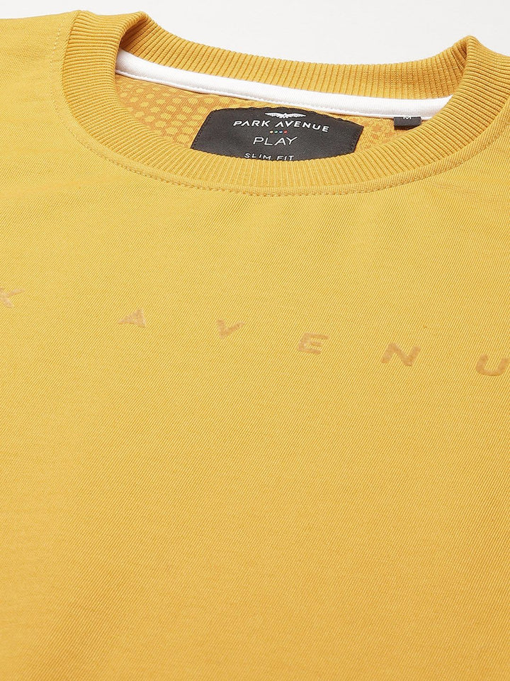 Park Avenue Men Yellow Brand Logo Printed Sweatshirt