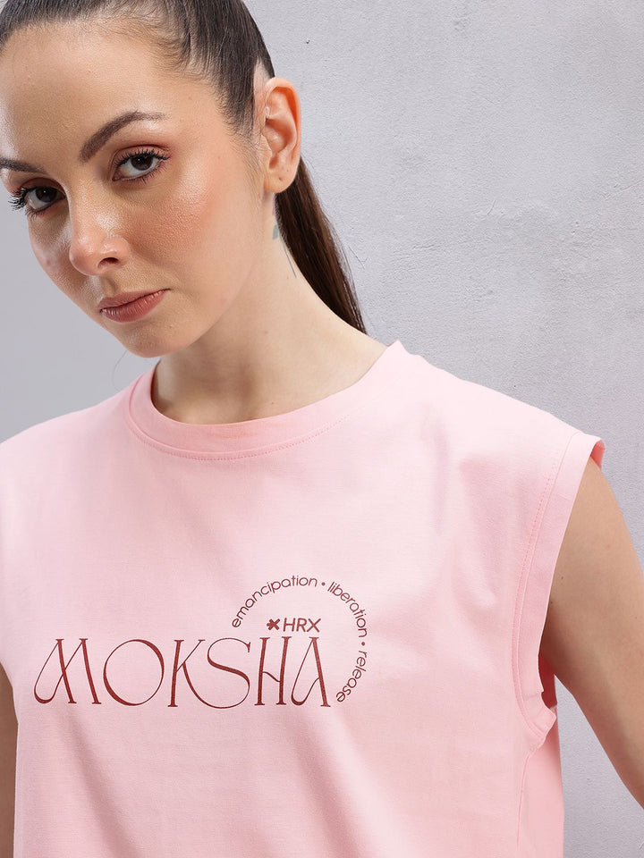HRX by Hrithik Roshan Printed Pure Cotton Boxy Yoga T-shirt