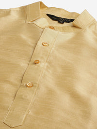 SOJANYA Men Beige Solid Kurta Set With Printed Jacket