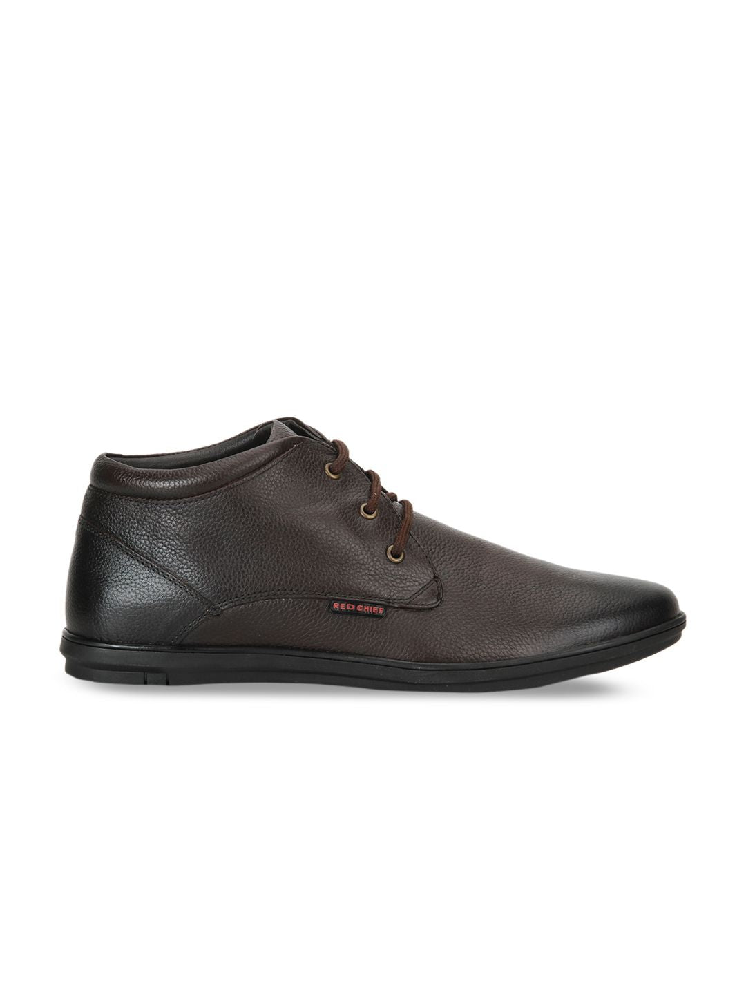 Red Chief Men Brown Textured Mid-Top Leather Derbys