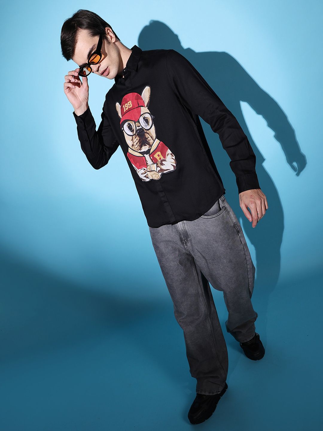 The Indian Garage Co Slim Fit Graphic Opaque Printed Cotton Party Shirt