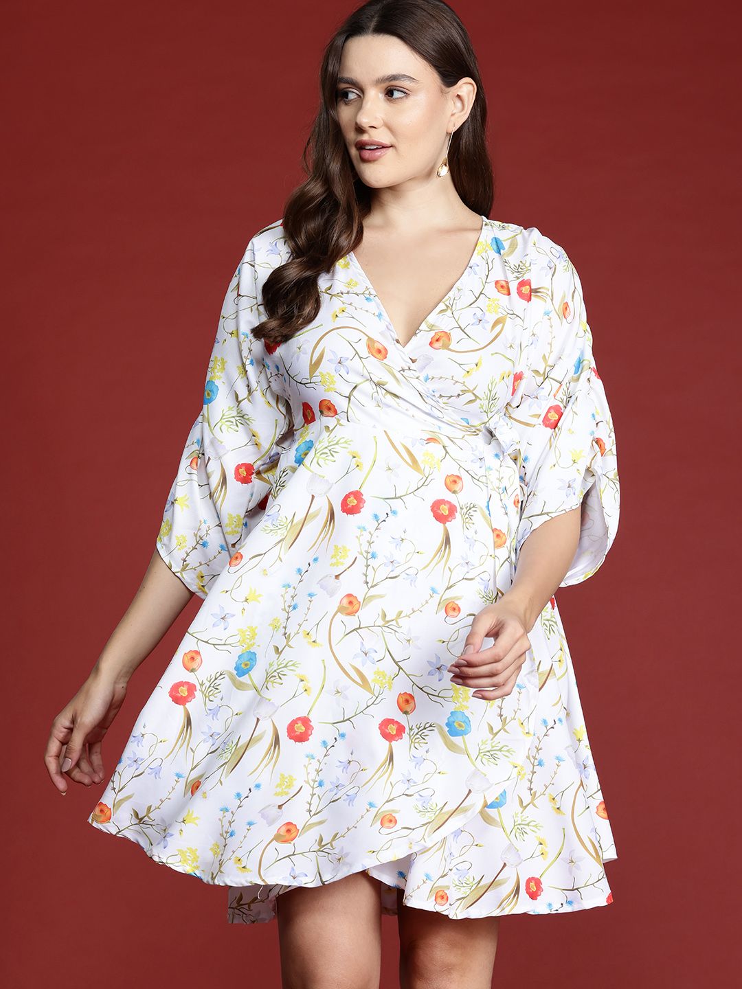all about you Floral Print Wrap Dress