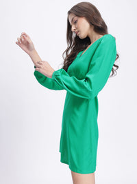 DressBerry Cinched Chic Empire Puff Sleeve Mini Dress
