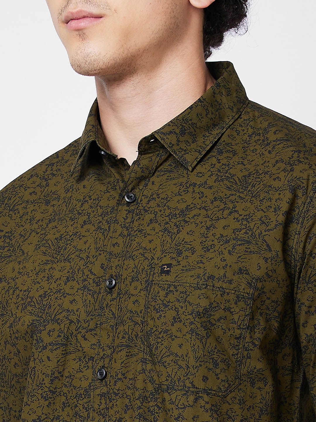 SPYKAR Floral Printed Cotton Casual Shirt