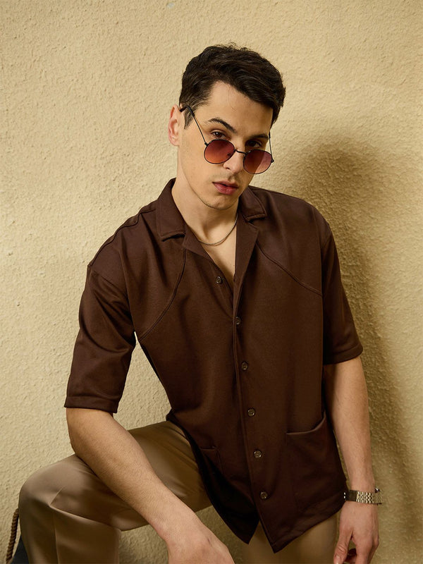 Dennison Men Resort Wear drop bahu baju kasual yang besar