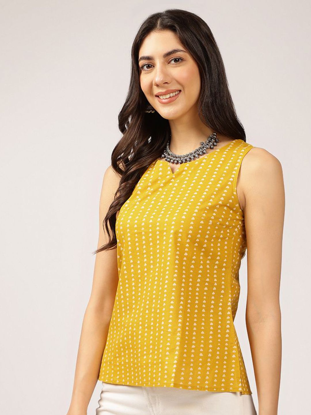 Anouk Geometric Printed Sleeveless Cotton Top
