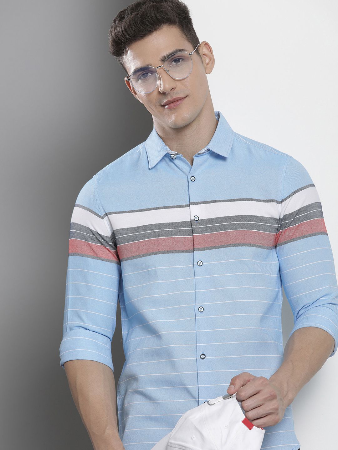 The Indian Garage Co Men Slim Fit Multi Stripes Opaque Casual Shirt