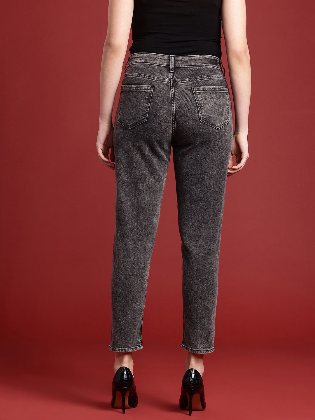 all about you Women Mom Fit High-Rise Heavy Fade Stretchable Jeans