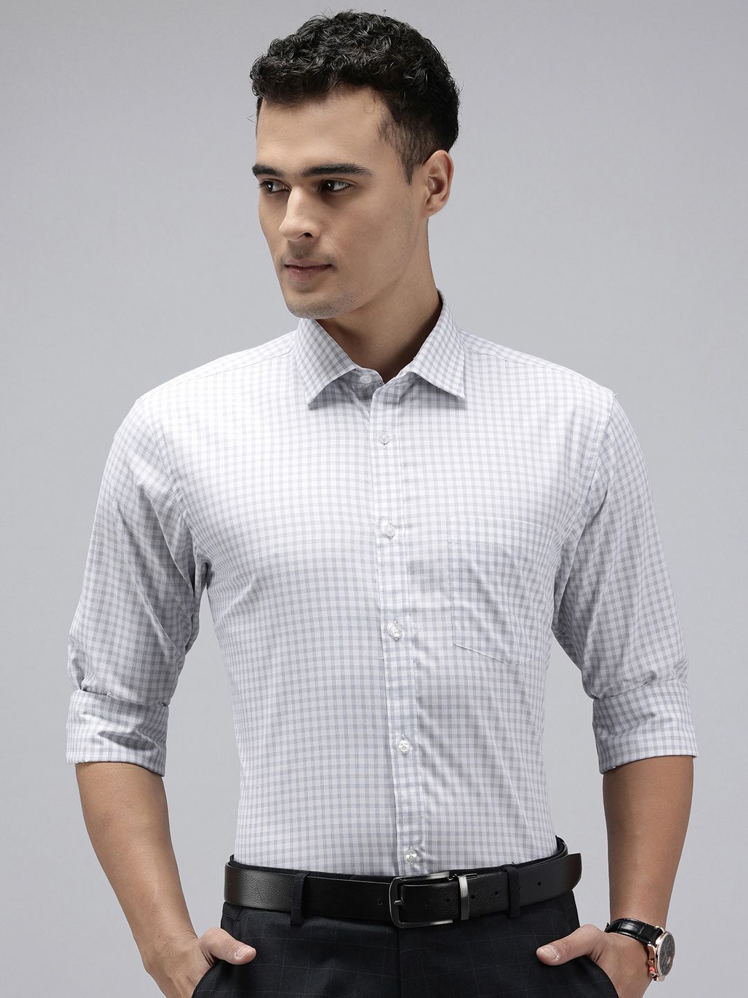 Park Avenue Slim Fit Checked Formal Shirt