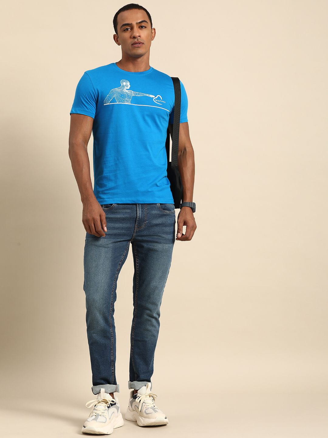 Being Human Round Neck Printed Pure Cotton T-shirt