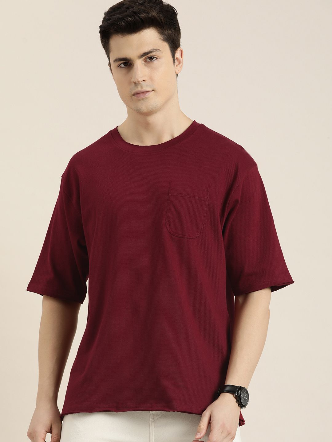 DILLINGER Men Honeycomb Structure Oversized Pocket T-shirt