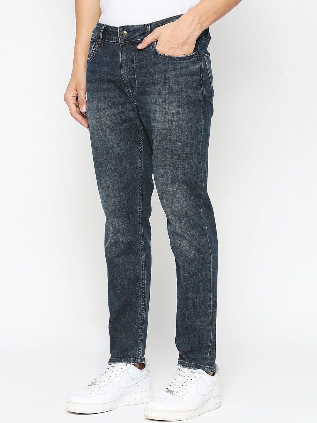 Menjadi Lelaki Manusia Cahaya Pudar Mid-Rise Comfort Skinny Fit seluar jeans