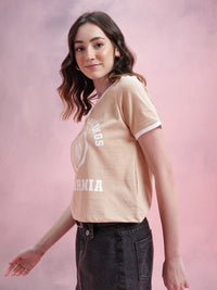 T-shirt bercetak varsity dressberry