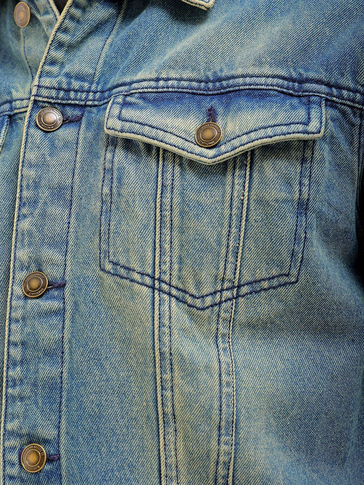 The Indian Garage Co Men Mid-Wash Relaxed Fit Trucker Jacket