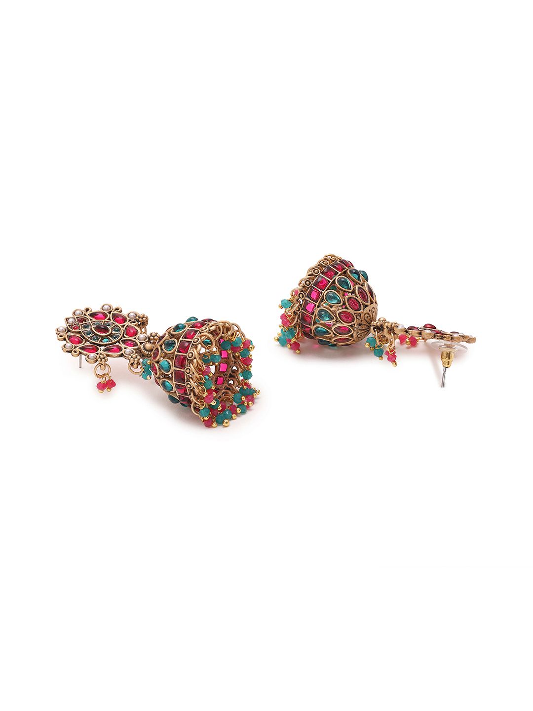 Jhumkas kontemporari bersalut emas Priyaasi