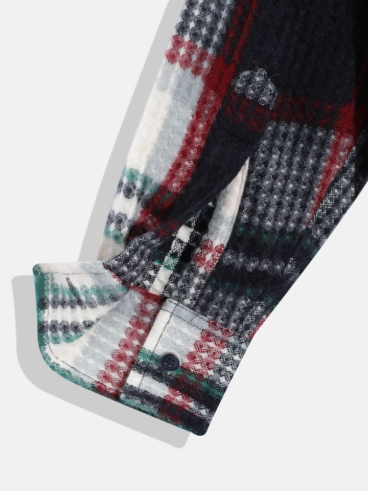 Monte Carlo Boys Acrylic Tartan Checked Textured Casual Shirt