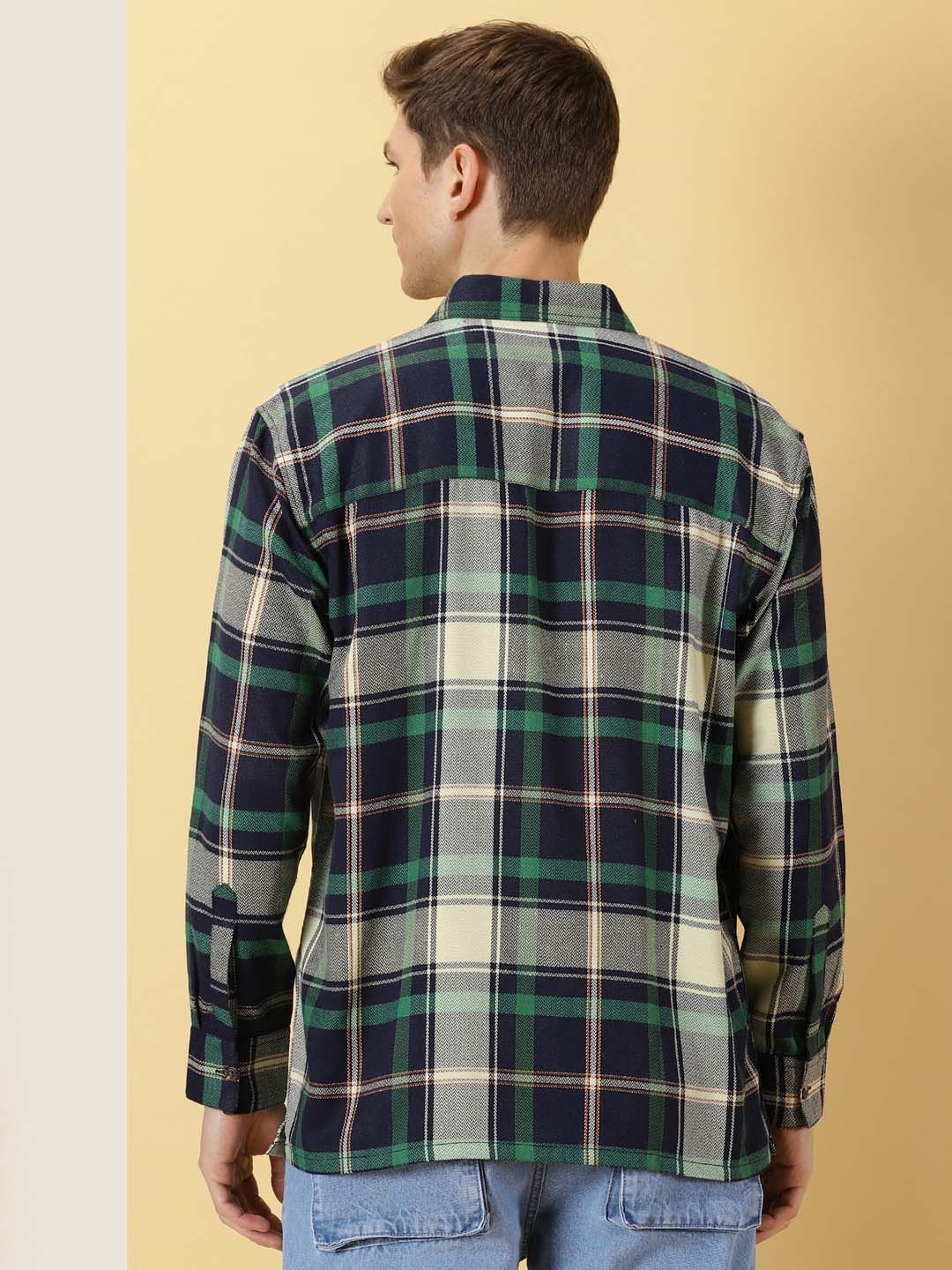 Thomas Scott Classic Buffalo Checked Twill Cotton Shirt