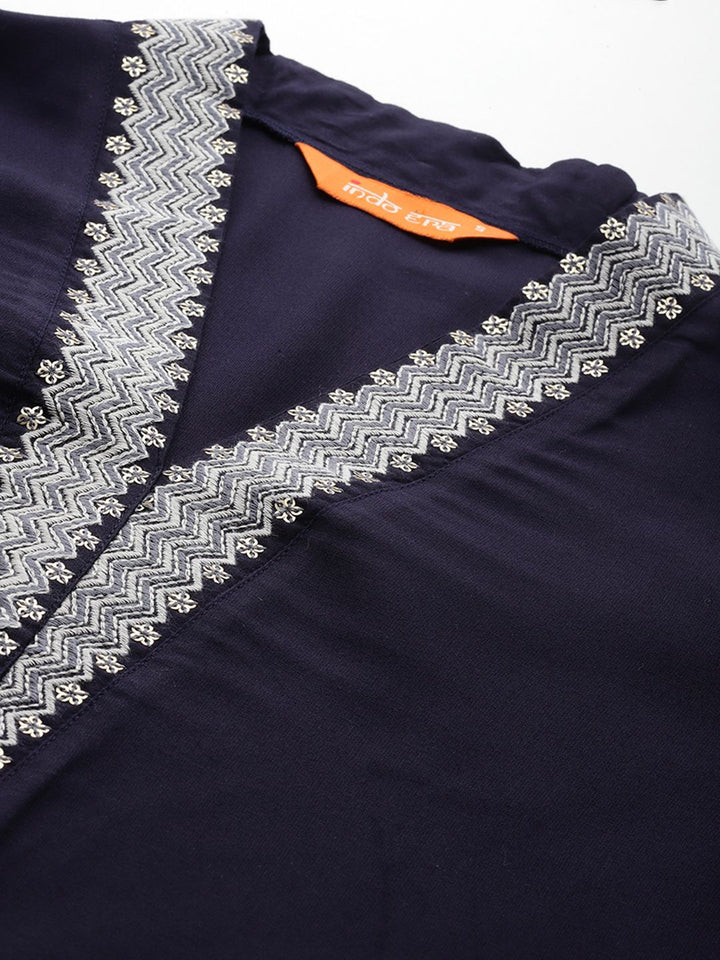 Indo Era Floral Embroidered Sequinned Kurta with Trousers