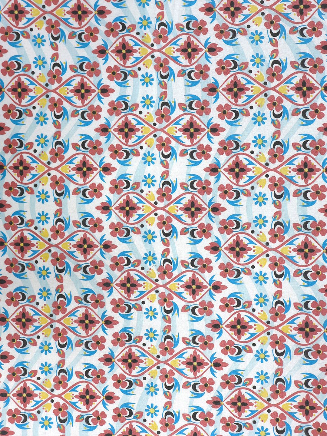 BOMBAY DYEING Blumen Blue Floral 104 TC Cotton Queen Bedsheet Set-2.24 m X 2.54 m