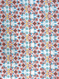 BOMBAY DYEING Blumen Blue Floral 104 TC Cotton Queen Bedsheet Set-2.24 m X 2.54 m