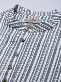 Anouk Men White Printed Pure Cotton Kurta with Trousers