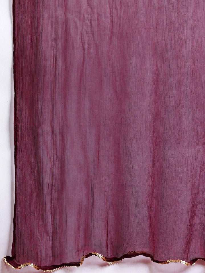 Anouk Striped Regular Kurta with Palazzos & With Dupatta