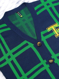 Tokyo Talkies Checked V-Neck Cardigan