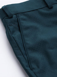 Park Avenue Men Self Design Textured Smart Slim Fit Formal Trousers