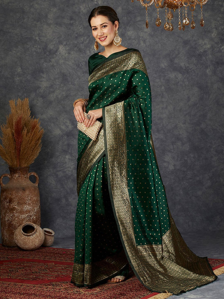 KALINI Ethnic Motifs Woven Design Zari Banarasi Saree