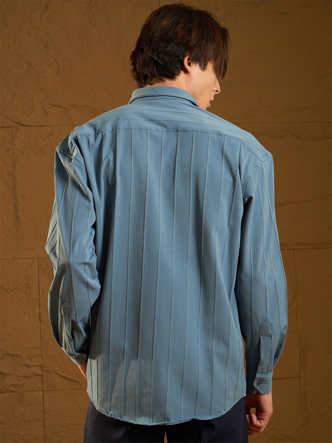 DENNISON Drop Shoulder Oversized Pintuck Shirt
