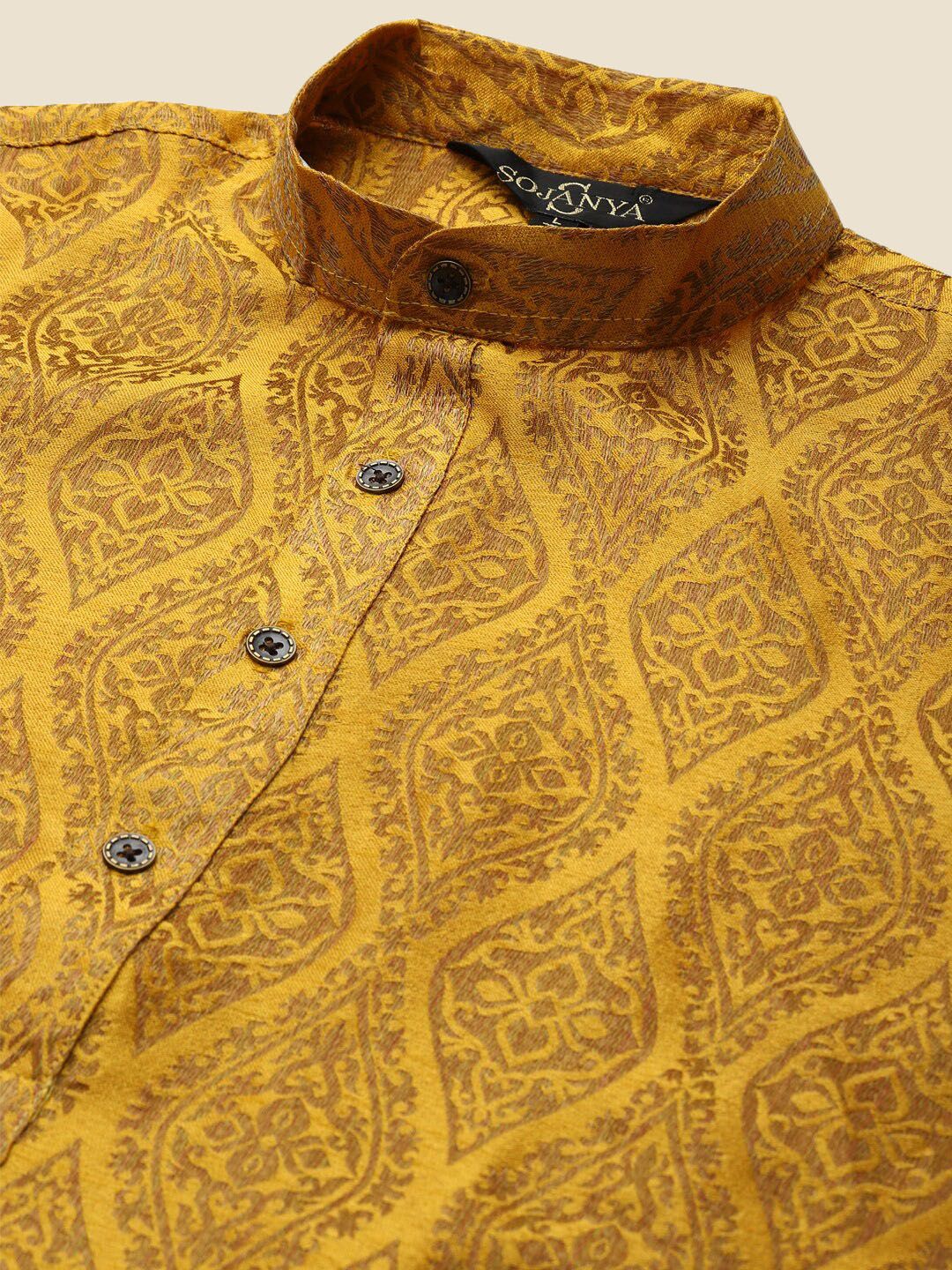 SOJANYA Ethnic Motifs Woven Design Regular Kurta With Churidar