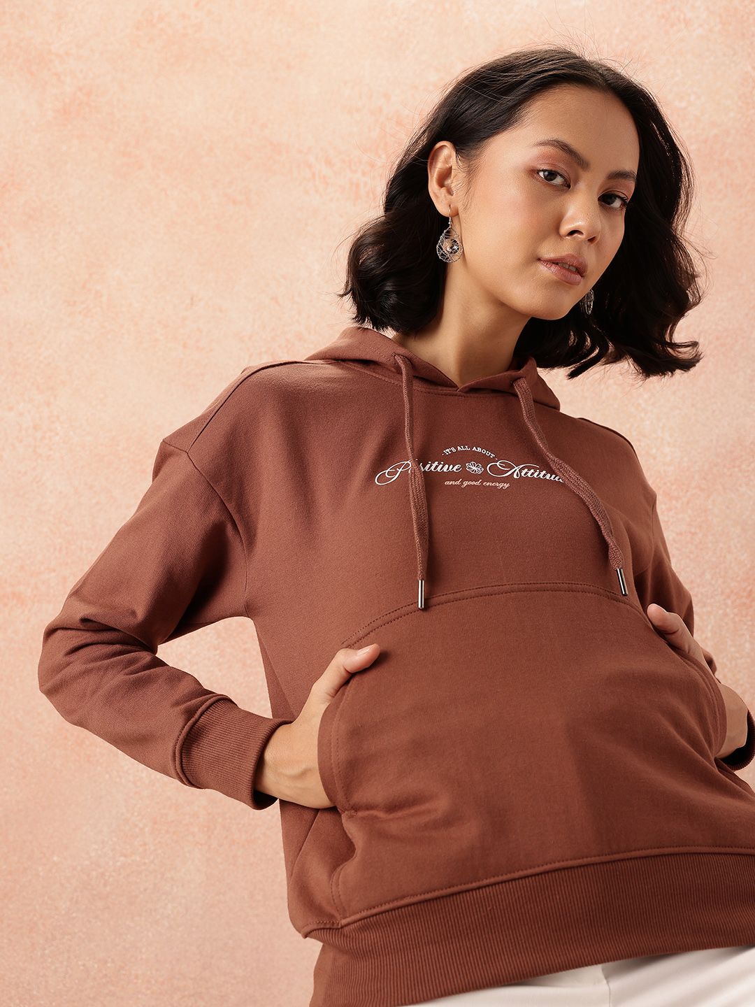all about you Women Printed Hooded Sweatshirt