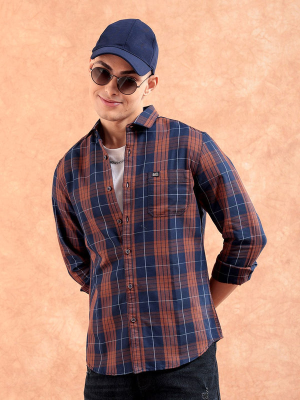 The Indian Garage Co Men Regular Fit Checked Casual Shirt