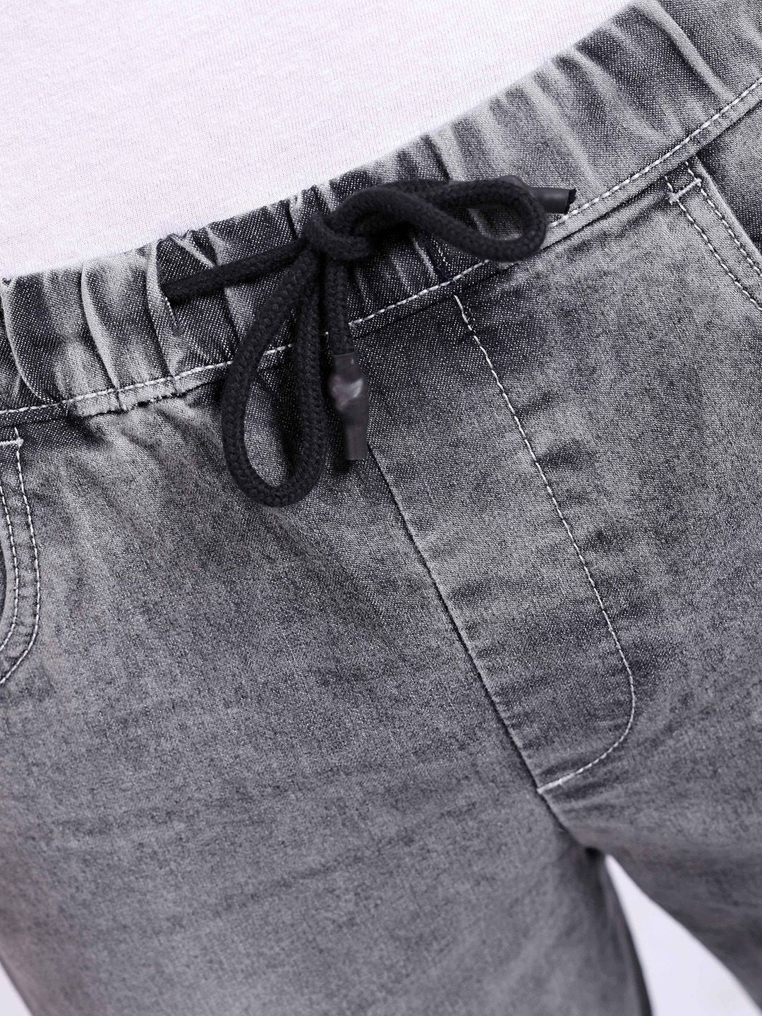 The Indian Garage Co Men Mid-Rise Clean Look Light Fade Stretchable Cargo Jogger Jeans