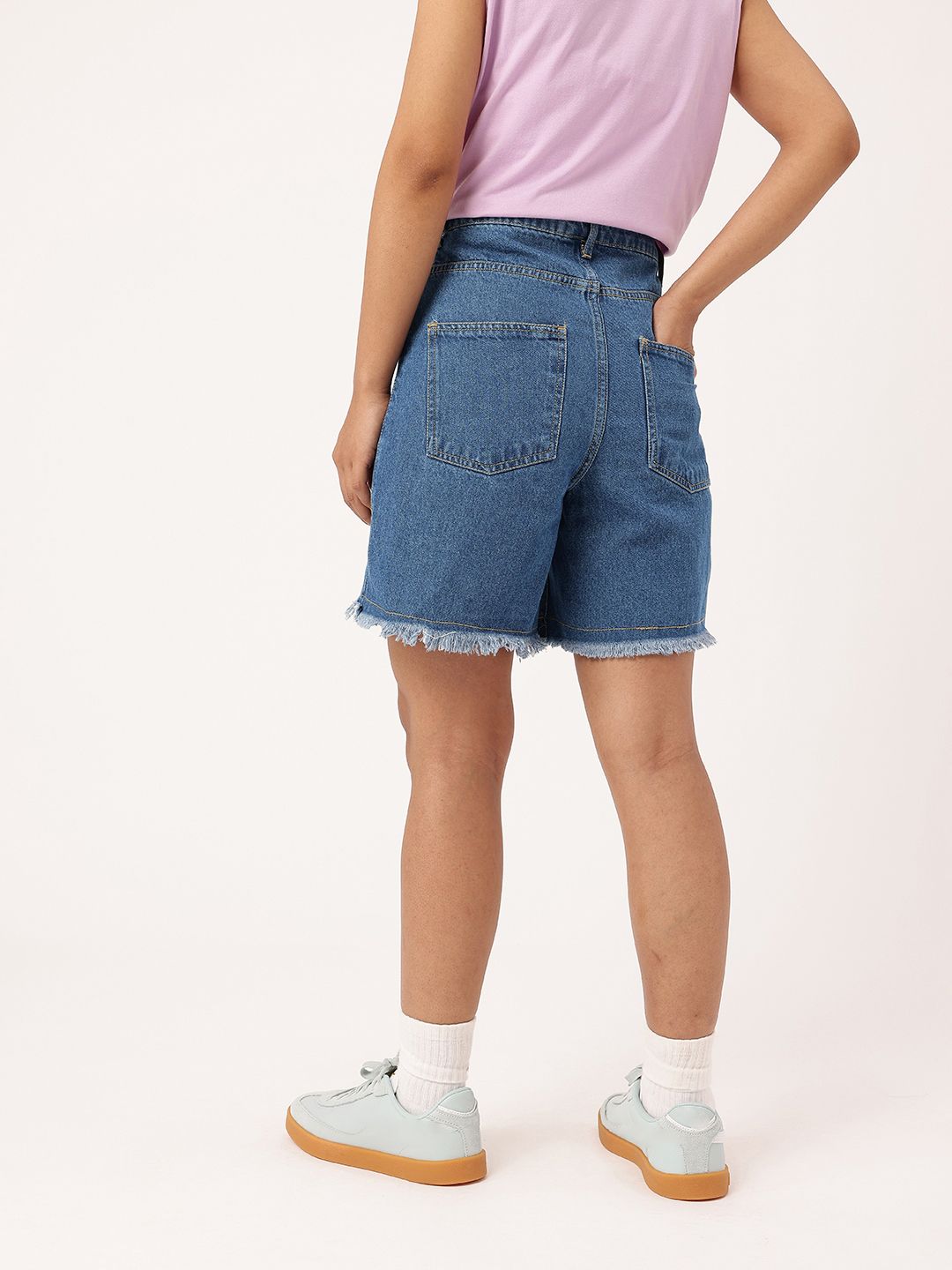 DressBerry Women Urban Cool Frayed Denim Shorts