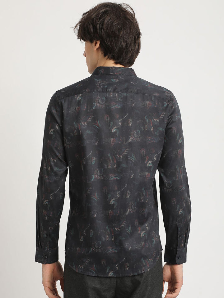THE BEAR HOUSE Men Pure Cotton Printed Slim Fit Casual Shirt