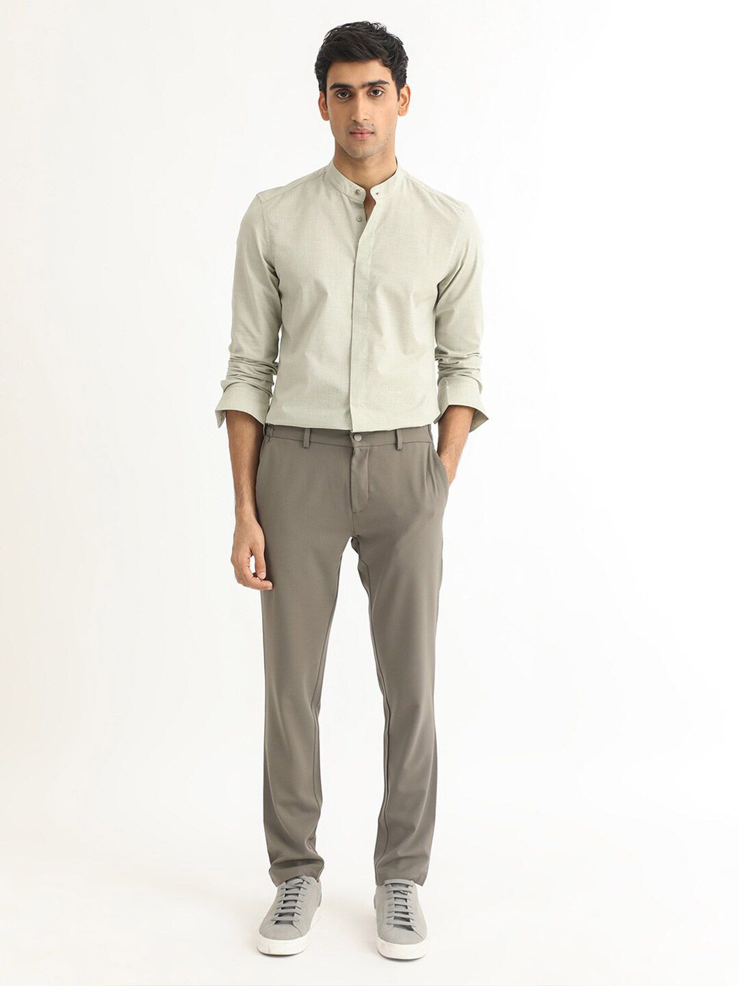 RARE RABBIT Men Cadmi Slim Fit Opaque Cotton Shirt