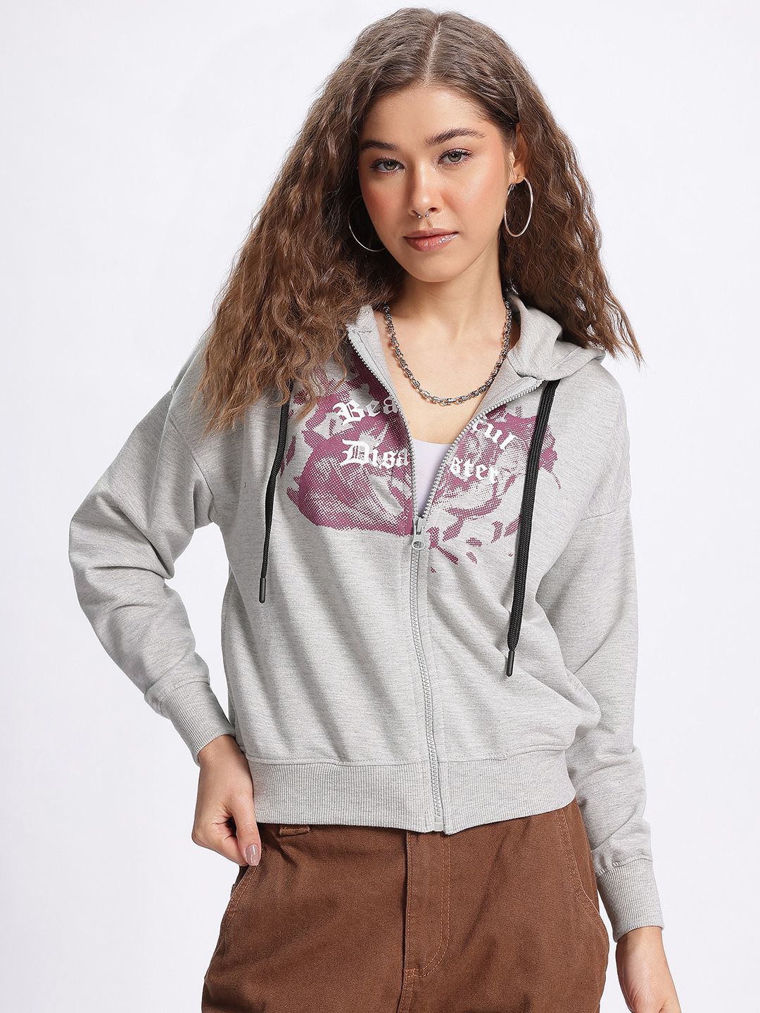 DressBerry Street Threadz Printed Hooded Sweatshirt